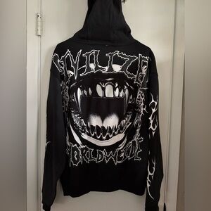 Civilized Unisex Hellraiser Edgy Full Zip Streetwear Hoodie, Size Medium